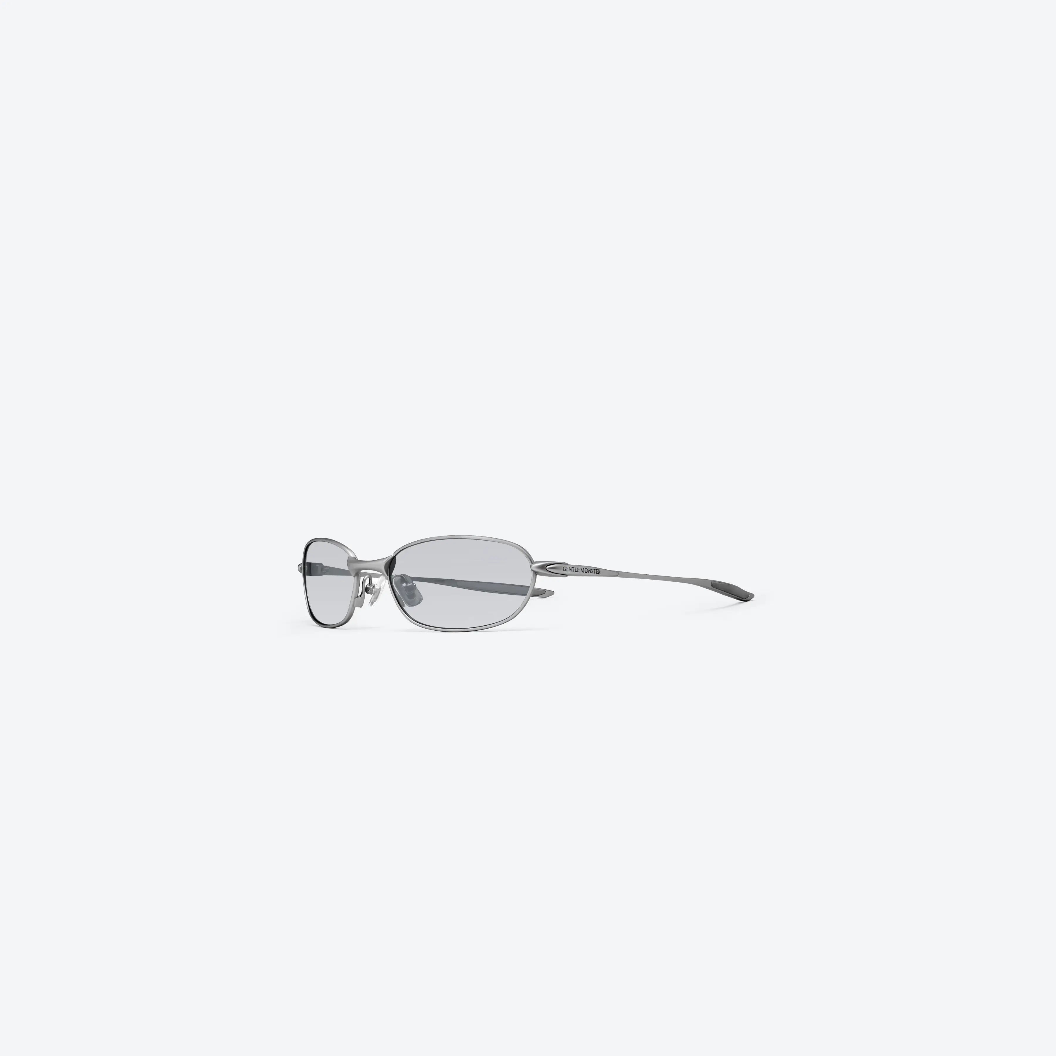 Lunettes de Soleil Homme Wraparound Métal Gris - Gentle Monster Pitot M021 by Skyler Eyes