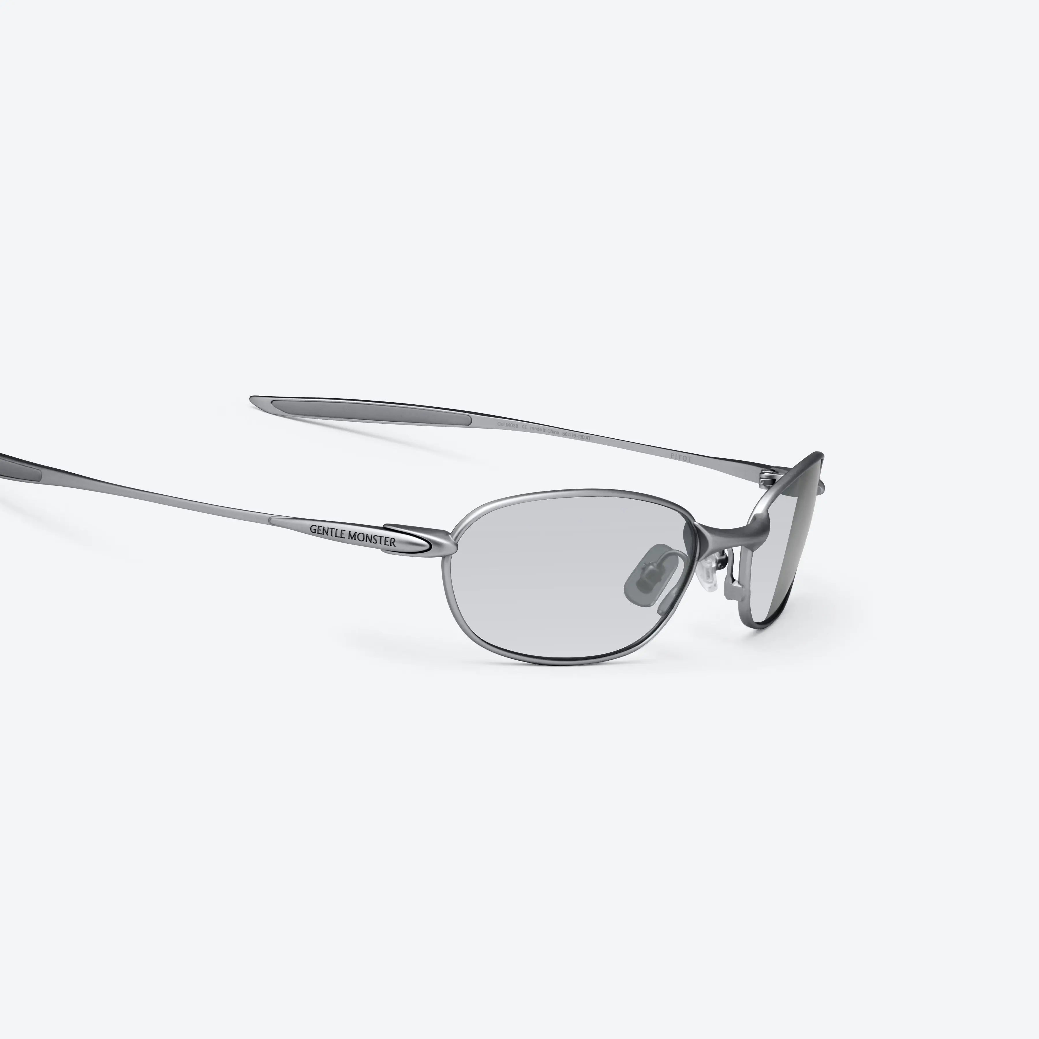 Lunettes de Soleil Homme Wraparound Métal Gris - Gentle Monster Pitot M021 by Skyler Eyes